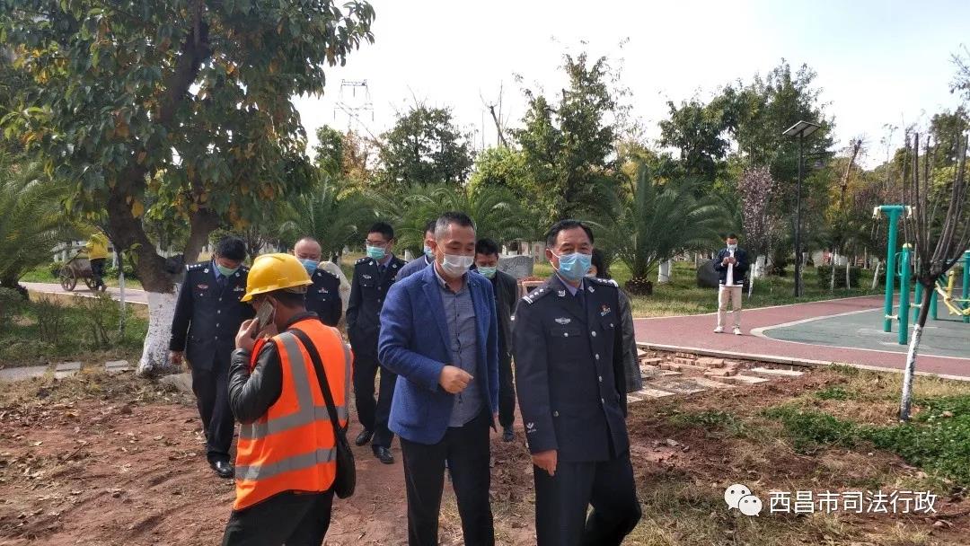 西昌市副市长,公安局局长赵宁等一行调研西昌市禁毒主题公园